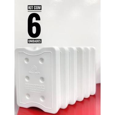 Imagem de Kit de 6 placas de gelo rígido 2000b branco (gr2000b) - GELO TECH