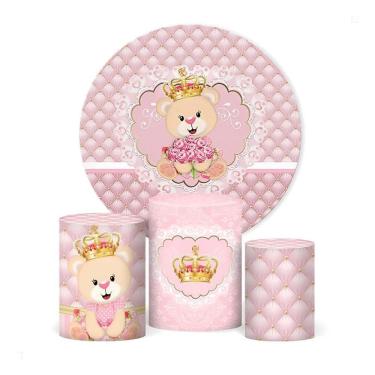 Imagem de Painel De Festa E Capa Cilindro Decoração Sub Ursinha Realez