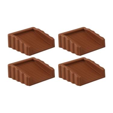 Imagem de Baoblaze 4x Protetor de parede para batente de porta, proteção de piso de borracha versátil para escritório, escola, hotel, apartamento, quarto, Marrom