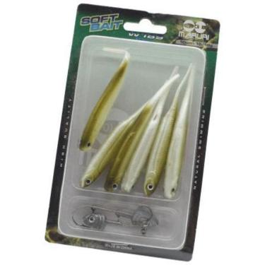 Imagem de Kit 6 Isca Artificial Soft Shad Macia Pescaria Barco Canoa A