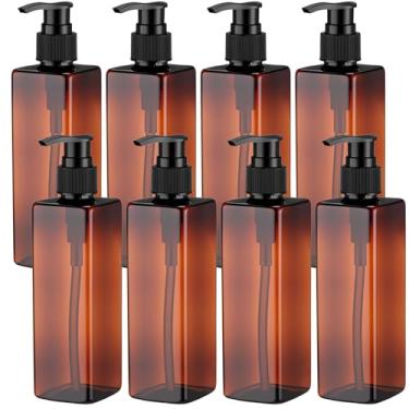 Imagem de Chunful 8 unidades de dispensador de sabonete, frascos de plástico com 250 ml, dispensador de líquido de lavar louça recarregável com bomba à prova de vazamento, recipientes de xampu de loção vazia