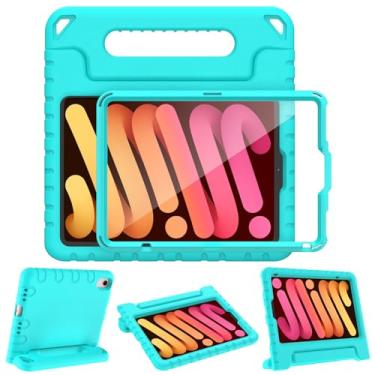 Imagem de AVAWO Capa infantil para iPad mini 7 (A17 Pro) 2024 21.1 cm, Mini 6 2021 com protetor de tela integrado, capa com suporte de alça leve à prova de choque para modelo (A2995/A2996, A2567/A2568/A2569