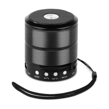 Imagem de Caixa de Som Bluetooth Portátil, Alto-Falante Sem Fio com USB, Micro SD, Design Cilíndrico em Preto, Controles de Toque, À Prova D'água, com Alça para Viagens, Praia e Festa