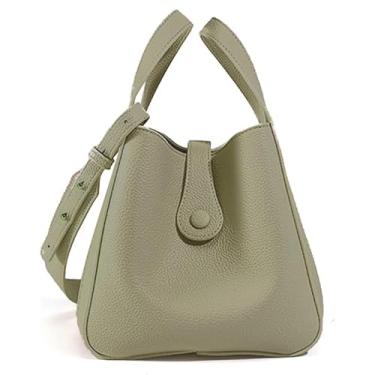 Imagem de NEWBELLA Bolsa feminina com alça superior quadrada com alça transversal, bolsa de ombro para trabalho e deslocamento diário, Celadon
