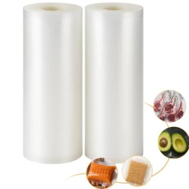 Imagem de Kit 2 Rolos para Seladora a Vácuo 25cm x 5m – Saco Reutilizável BPA Free, Multiuso, Alta Resistência, Ideal para Conservação de Alimentos, Carnes, Frutas e Vegetais, Compatível Seladoras Domésticas