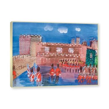 Imagem de Moldura de champanhe. Impressões Raoul Dufy, (Changing of the Guard 2), pôster de viagem vintage, arte impressionista, imagem de arte de parede em tela para decoração de casa. 40 x 50 cm-15,8 x 19,7
