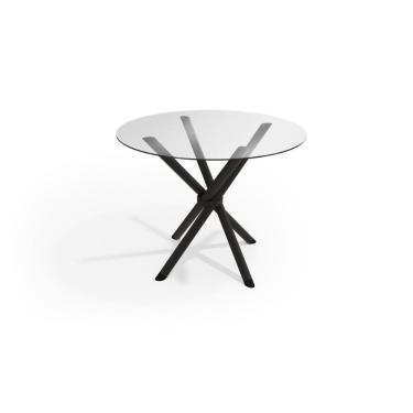 Imagem de Mesa P- Cozinha Volga C- Tampo De Vidro Redondo 95cm Preto - Kappesberg