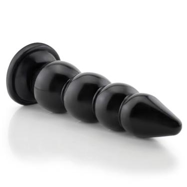 Imagem de Plug Anal Graduado GG em PVC Flexível Macio, Esferas Progressivas e Base Firme 30 x 8,3cm Preto