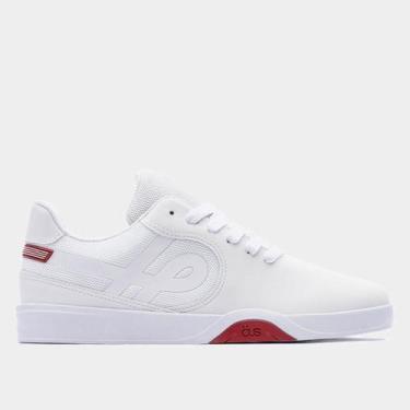 Imagem de Tênis Öus Imigrante PB Gold Essencial Unissex, Branco, Vermelho claro,