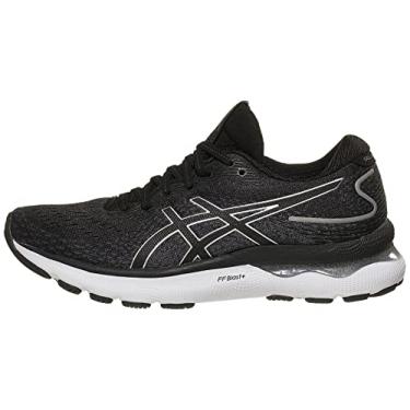 Imagem de ASICS Tênis de corrida feminino Gel-Nimbus 24, Preto/prata pura, 5
