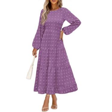 Imagem de Vestido maxi feminino PRETTYGARDEN elegante, roxo suíço