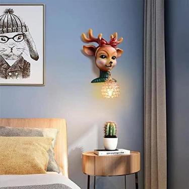 Imagem de Luminária de parede LED estilo veado, contemporânea, para sala de estar, quarto, escritório, casa de campo, hotel, quarto infantil, corredor, decoração artística (Estilo 24)