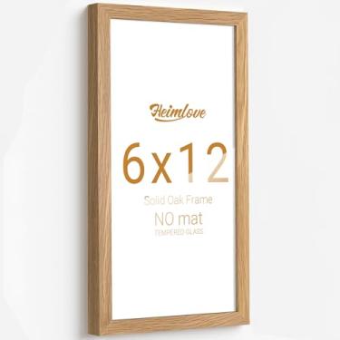 Imagem de Heimlove Moldura de madeira de carvalho, 15,2 x 30,5 cm, para montagem na parede horizontal ou verticalmente, porta-retrato de galeria de 15 x 30,5 cm sem tapete, vidro temperado, cor carvalho natural