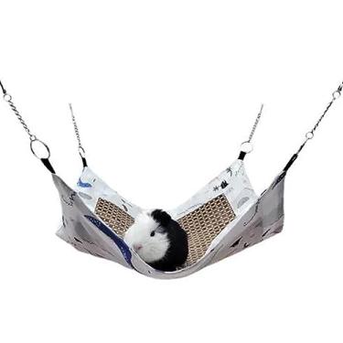 Imagem de QANYEGN Cama refrigerando animal pequena, esteira da almofada da cobaia do verão, rede de suspensão pequena do animal de estimação com refrigeração automática para o coelho da coba (Dinossauro)