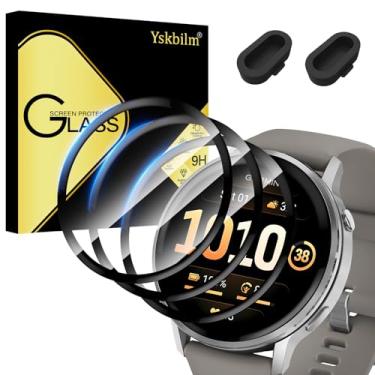 Imagem de (Pacote com 3+2) para Garmin Venu 4 45 mm protetor de tela + plugues de silicone antipoeira, [anti-riscos] Película macia de cobertura de tela completa 3D, protetor de tela transparente HD