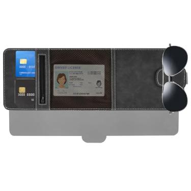 Imagem de Extensor de viseira solar para carros, para-sol ajustável universal antirreflexo, raios UV e luz solar, suporte de armazenamento de veículo para óculos de sol, canetas e cartões, bloqueador solar