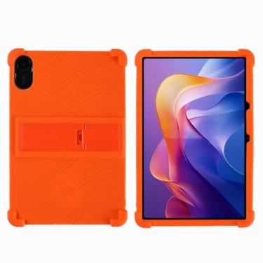 Imagem de QYiiD Capa para Xiaomi Redmi Pad 2 11 polegadas 2025, capa protetora dobrável de silicone leve para crianças e choque macio para Xiaomi Redmi Pad 2 11 polegadas, laranja