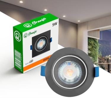 Imagem de KIT10 SPOT LED 5W PRETA REDONDO BRANCO FRIO 6500K