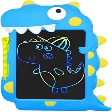 Imagem de Lousa Mágica Infantil LCD Dinossauro Grande com Caneta – Tablet Digital de Desenho e Escrita Reutilizável – Brinquedo Educativo (Azul)