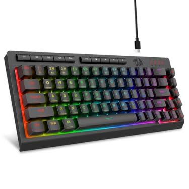 Imagem de Redragon Teclado para jogos com fio, retroiluminação RGB, teclado de membrana silencioso 60% compacto com teclas macro programáveis e multimídia, anti-fantasma, resistente a derramamentos para Win/MAC