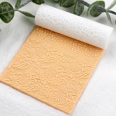 Imagem de Rolo de textura de argila de polímero, rolo de argila de polímero para fazer brincos, funciona com cortadores