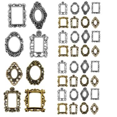 Imagem de Luxshiny Conjunto de 40 Mini Molduras de Metal para Fotos Com Unhas, Decoração Artística Em Estilo Barroco Vintage para Artesanato Diy, Capas de Celular E Enfeites.