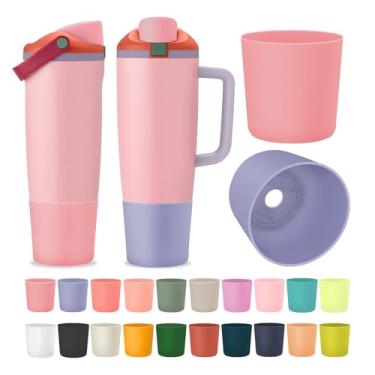 Imagem de Kaitiaki 2 peças de bota superior de silicone para Owala 1,134 g 850 g FreeSip Sway Tumblers, acessórios de manga inferior de garrafa antiderrapante para a maioria dos suportes de copo de carro, livre