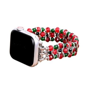 Imagem de Pulseira feminina para relógio inteligente Christmas Magic compatível com Apple Watch séries SE 9, 8, 7, 6, 5, 4, 3, 2 e 1 de 44 mm, 40 mm, 41 mm, 45 mm, 49 mm e 42 mm (pingente de Natal prateado