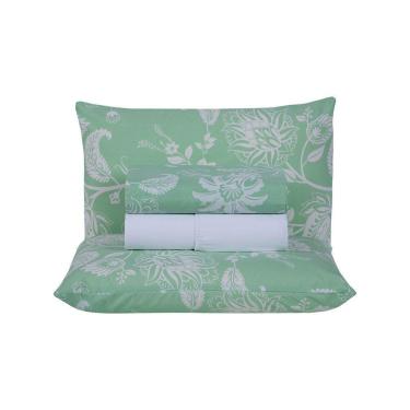 Imagem de Jogo De Lençol 4 Peças King Percal 180 Fios Homme 60% Algodão 40% Poliéster - Jade Verde