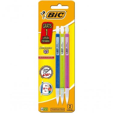 Imagem de Lapiseira Bic Shimmers 0,5mm Borracha Na Ponta Multicor Embalagem Leve 3 Pague 2