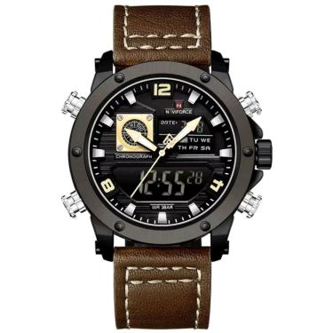 Imagem de Relógio Masculino De Exibição Dupla Esportivo Militar De Quartzo Impermeavel 3atm À Prova Da Água Marrom
