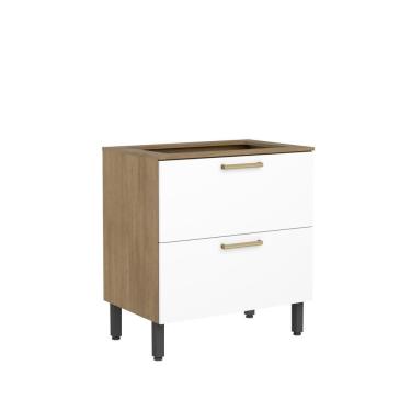 Imagem de Balcão Para Cooktop 1 Porta 1 Gavetão Branco Axé Bertolini Branco Carvalho