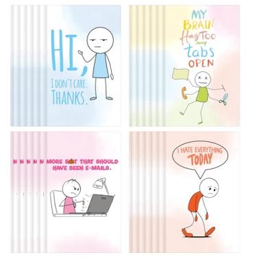 Imagem de Yeaqee 24 blocos de notas engraçados de Natal para funcionários com frases sarcásticas, cadernos divertidos para colega de trabalho, novidade, humor para escritório, adulto, professor, mesa de