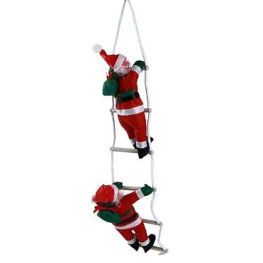 Imagem de Enfeite de Natal Papai Noel Escalador - Decoração Natalina para Porta, Árvore, Sacada, Janela, Cortina, Vitrines – 1, 2 ou 3 Papais Noéis (2 Papais Noéis)