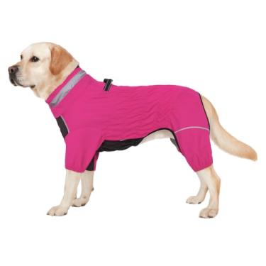 Imagem de Roupa de neve para cães à prova d'água de inverno – Jaqueta de corpo inteiro ao ar livre com anel de trela, forro de lã, casaco refletivo à prova de vento para cães de 4 pernas para cães pequenos a