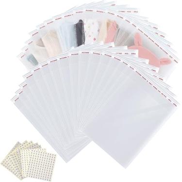 Imagem de Sacos grandes de celofane resseláveis de 28 x 35 cm, 800 peças, sacos transparentes autovedantes para produtos de embalagem, bolsa autoadesiva para violoncelo para roupas, camisetas, calças e