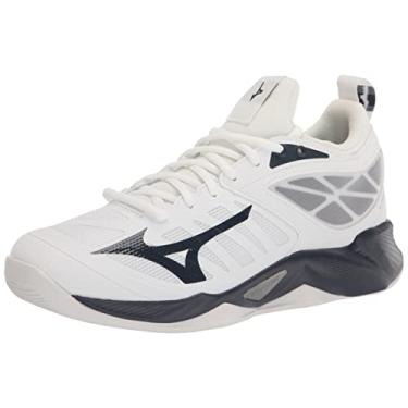 Imagem de Mizuno Tênis feminino de vôlei com dimensão ondulada, Branco - azul-marinho, 42