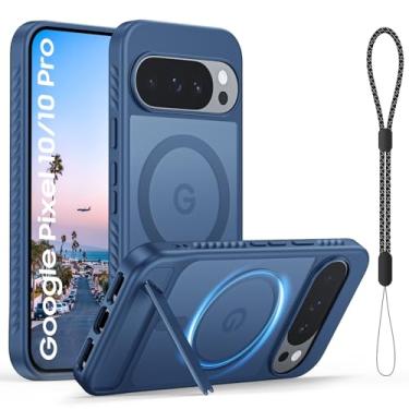 Imagem de Vividarm Capa magnética para Google Pixel 10 Pro/Pixel 10, [suporte invisível embutido] [compatível com acessórios MagSafe] Capa de telefone feminina translúcida fina à prova de choque de 6,3