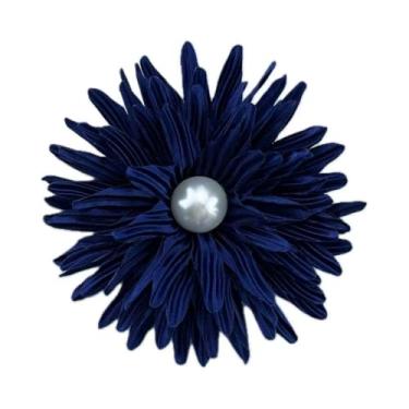 Imagem de Elegante pérola grande pano broches de flores para mulheres moda grande broche de lapela Lloral tecido delicado broches de tecido casaco vestido saia cachecol chapéu alfinetes roupas decoração
