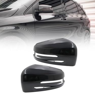Imagem de Priprilod Par de peças de reposição de capa de espelho retrovisor compatível com Mercedes-Benz C-Class W204 E-Class W212 S-Class W221 GLK X204 GLA X156#A2128100164 A2128100964 A2128106000 A2128106700