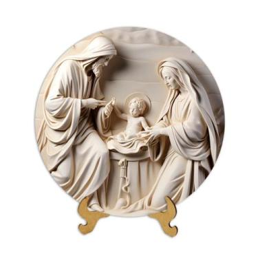 Imagem de Placas Religiosas com apoio de mesa Menino Jesus Sagrada Família Nossa