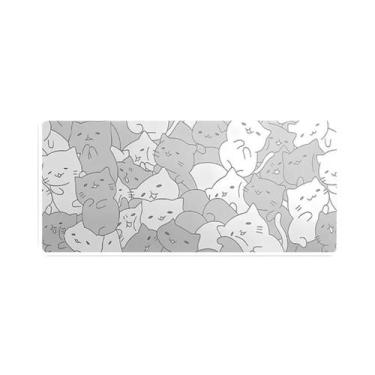 Imagem de Mouse Pad Antiderrapante De Gato Cinza, Acessórios De Escritório Portá