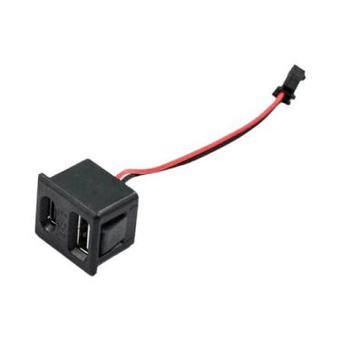 Imagem de Conector De Carregamento USB Tipo-C Feminino De Camada Dupla Preto Com