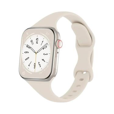 Imagem de Pulseira De Silicone Fina De Cor Sólida Para Apple Watch 40mm 44mm 45m