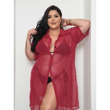 Imagem de Camisa com botão CAMISAO saida de praia PLUS SIZE Quimono - LOPACO, Ve