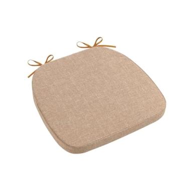 Imagem de Almofadas de assento para cadeira de cozinha 43 x 40 cm, almofadas de cadeira em forma de U com laços almofadas de cadeira de sala de jantar, almofada de assento antiderrapante de substituição com