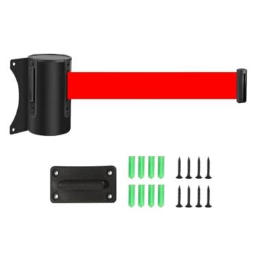 Imagem de HGTRH Barreira de cinto retrátil fixa, cinto de barreira de segurança montado na parede com caixa de aço inoxidável espessa para controle de multidão supermercado loja de varejo estádio B 5M