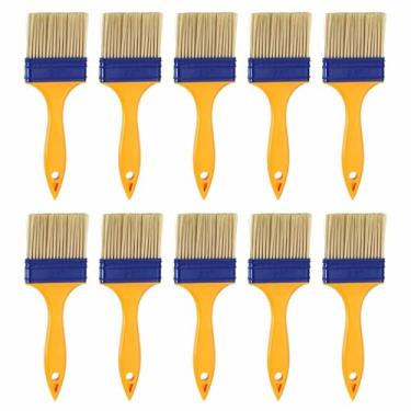 Imagem de HARFINGTON 30 pincéis de tinta, 6 cm, sem lascas, cerdas de nylon com cabo plástico amarelo para tintas, artesanato, vernizes, colas, gesso, parede, móveis, cercas, decks