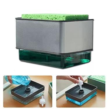Imagem de Zerodis Dispensador de Sabão para Pratos, Jardinagem Doméstica, Ferramentas de Cozinha, Dispensador de Detergente, Capacidade de 300ml para Pia de Cozinha Com Suporte de Esponja, de Sabão para
