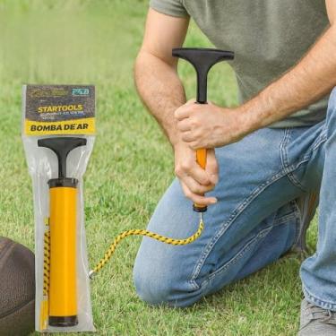 Imagem de Bomba de Ar Manual Portátil para Bolas (Futebol, Vôlei, Basquete) - Inflador Rápido com Agulha Inclusa | Leve e Compacto - Essencial para Esportistas